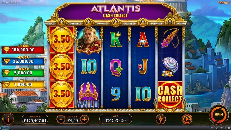 Base game Atlantis: Cash Collect video slot