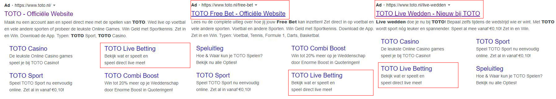 advertenties toto