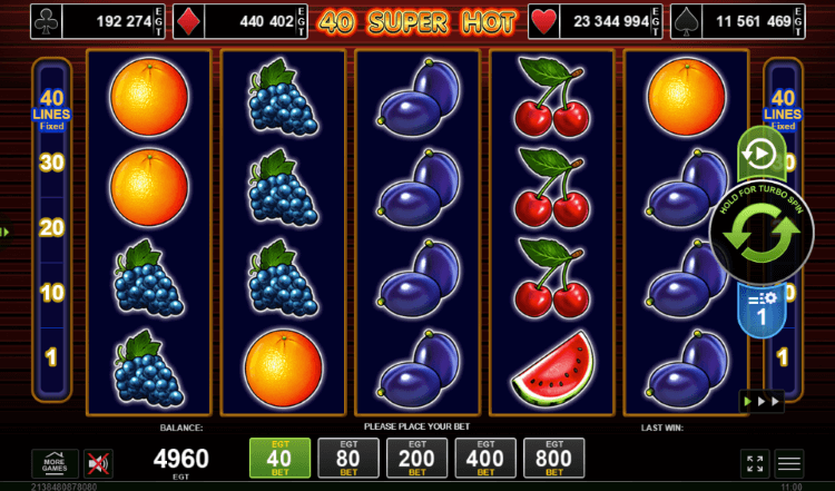 40 Super Hot casino game met 40 winlijnen
