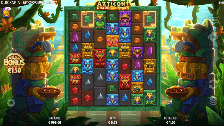 Azticons Chaos Clusters free spins feature met multiplier