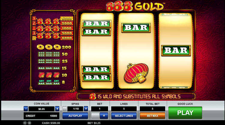 888 Gold fruitautomaat spelen