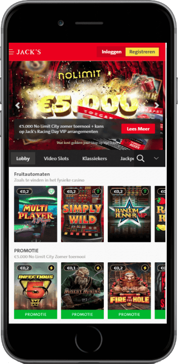 Lobby van beste mobiele casino Jacks