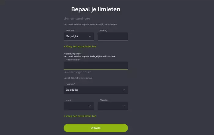 Limieten bepalen bij Comeon