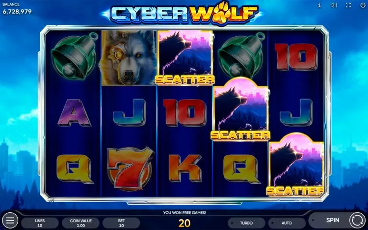Cyber Wolf Endorphina slot met gok optie