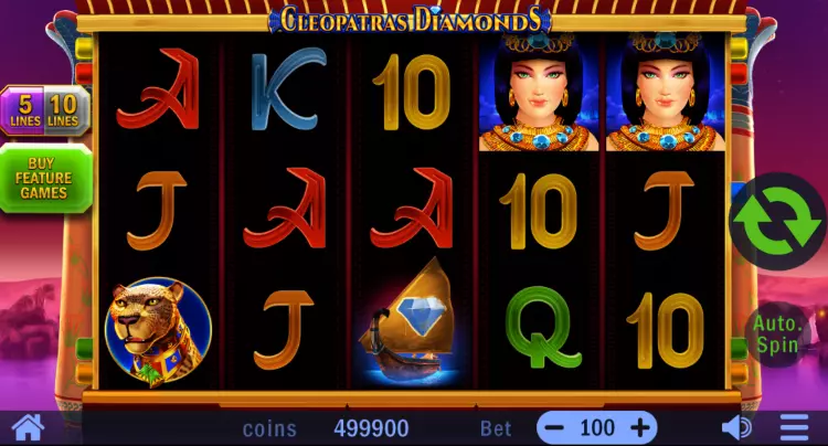 Cleopatras Diamonds met free spins bonus