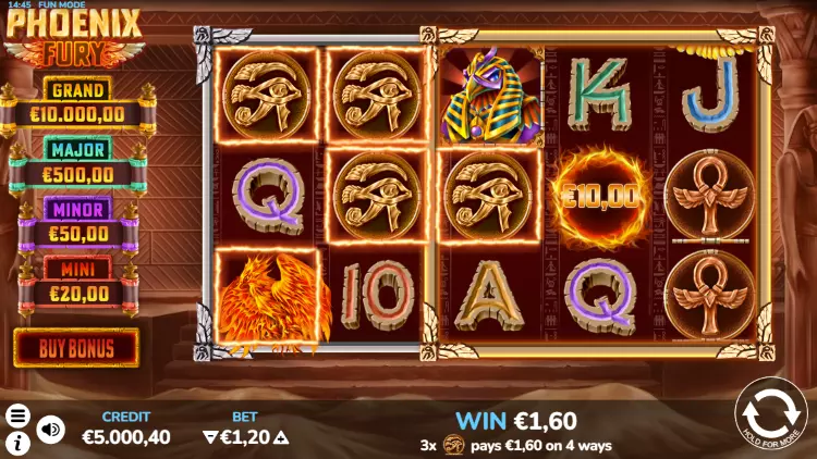 Phoenix Fury gokkast met fixed jackpot