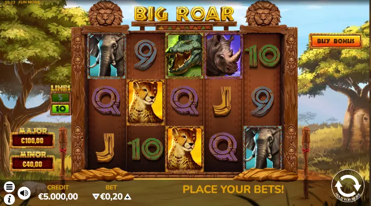 Big Roar casino spel met safari thema