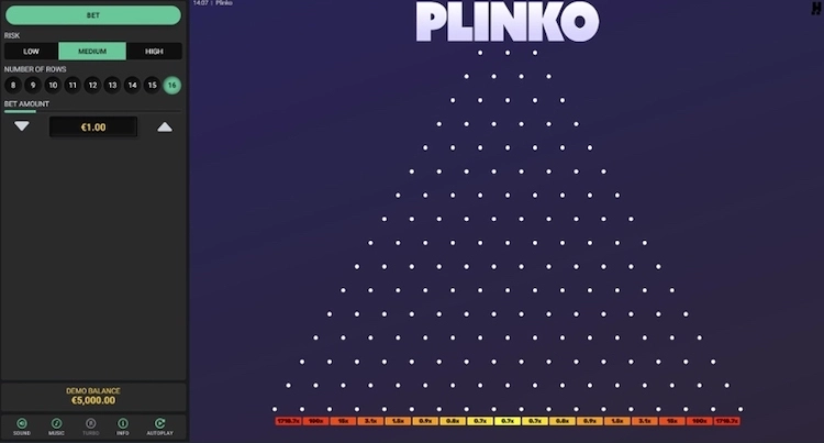 Plinko dare 2 win speelveld