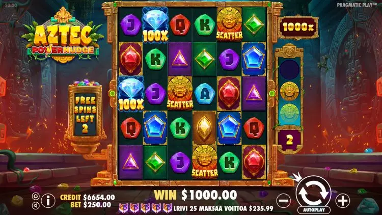 Aztec Powernudge free spins bonus