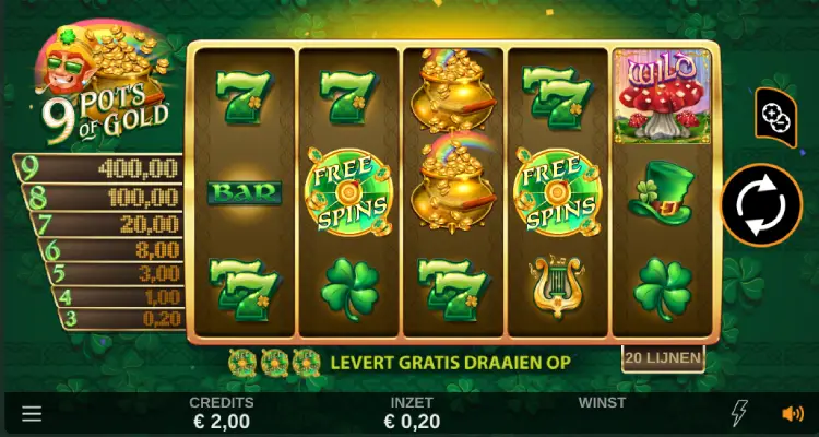 9 pots of gold uitbetaling