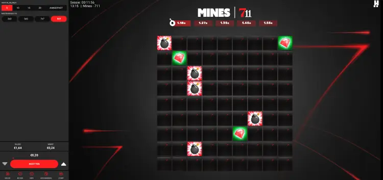 Game play 711 Mines van Hacksaw Gaming