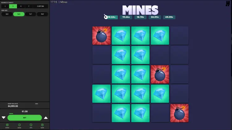 Mines van Hacksaw Gaming