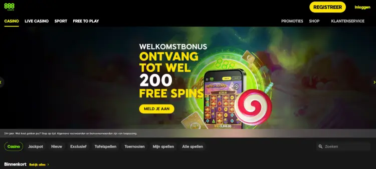 Welkomstbonus bij 888 Nederland