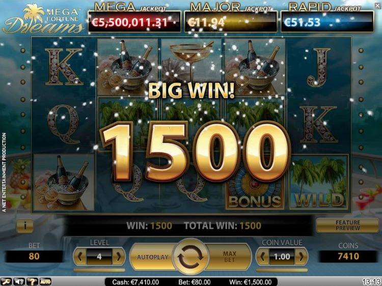Big Win Mega Fortune Dreams Netent