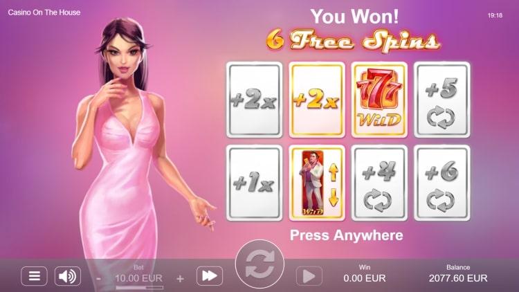 Casino On the House free spins feature