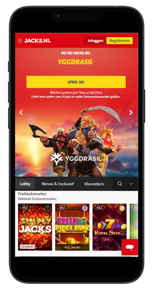 Lobby van beste mobiele casino Jacks