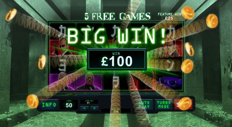 Big Win in slot game The Matrix (2017)