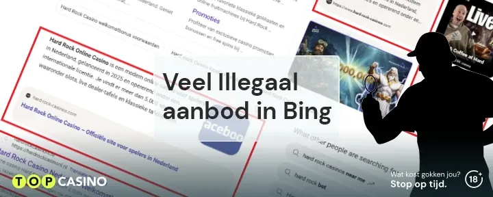 bing toont veel illegale links